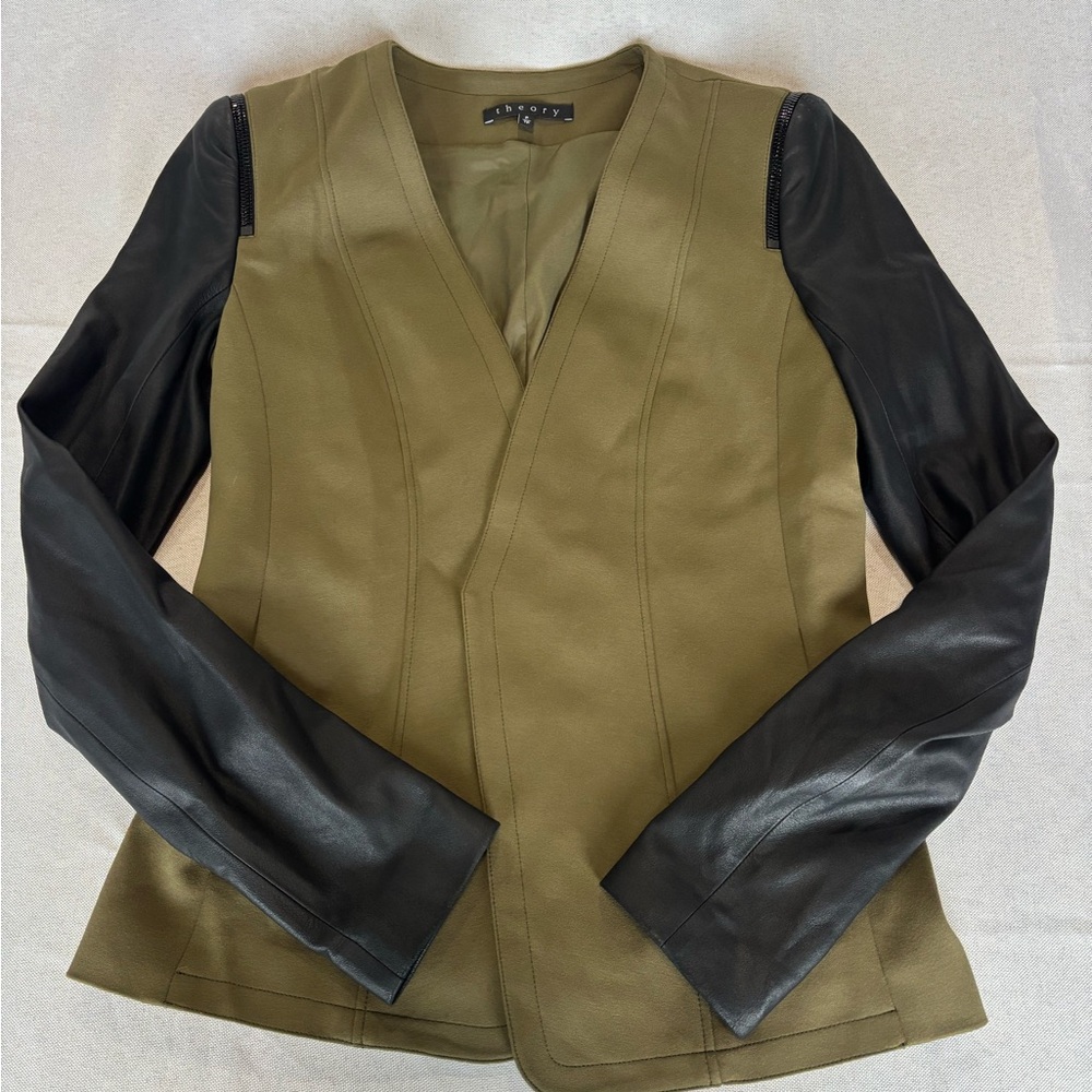 Theory Olive and Black Yaisa Pryor Blazer - Picture 6 of 6
